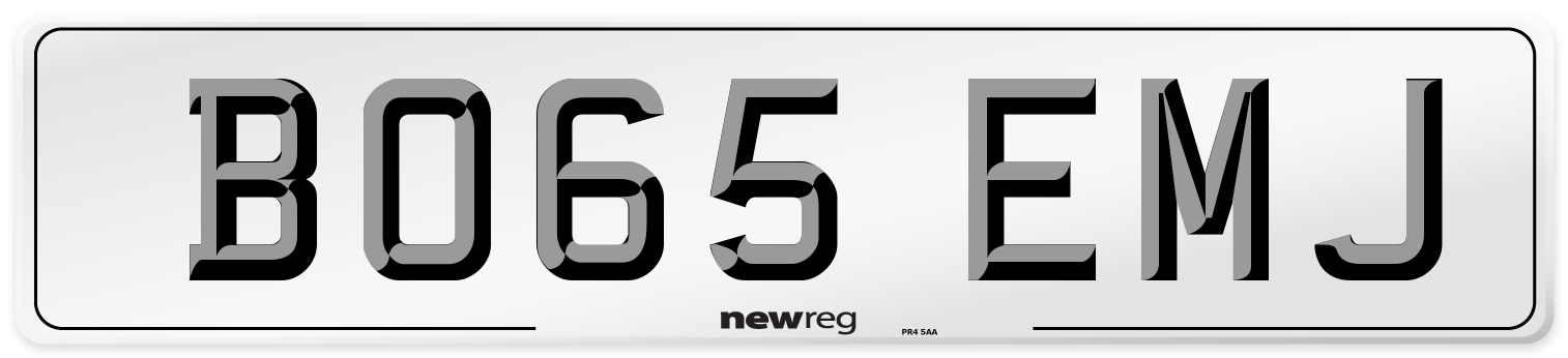 BO65 EMJ Number Plate from New Reg
